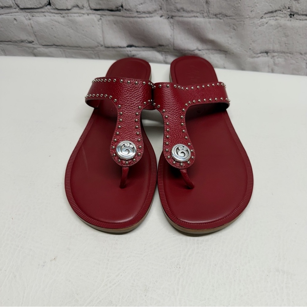 Brighton Orla Red Studded Toe-Post Sandals size 11
